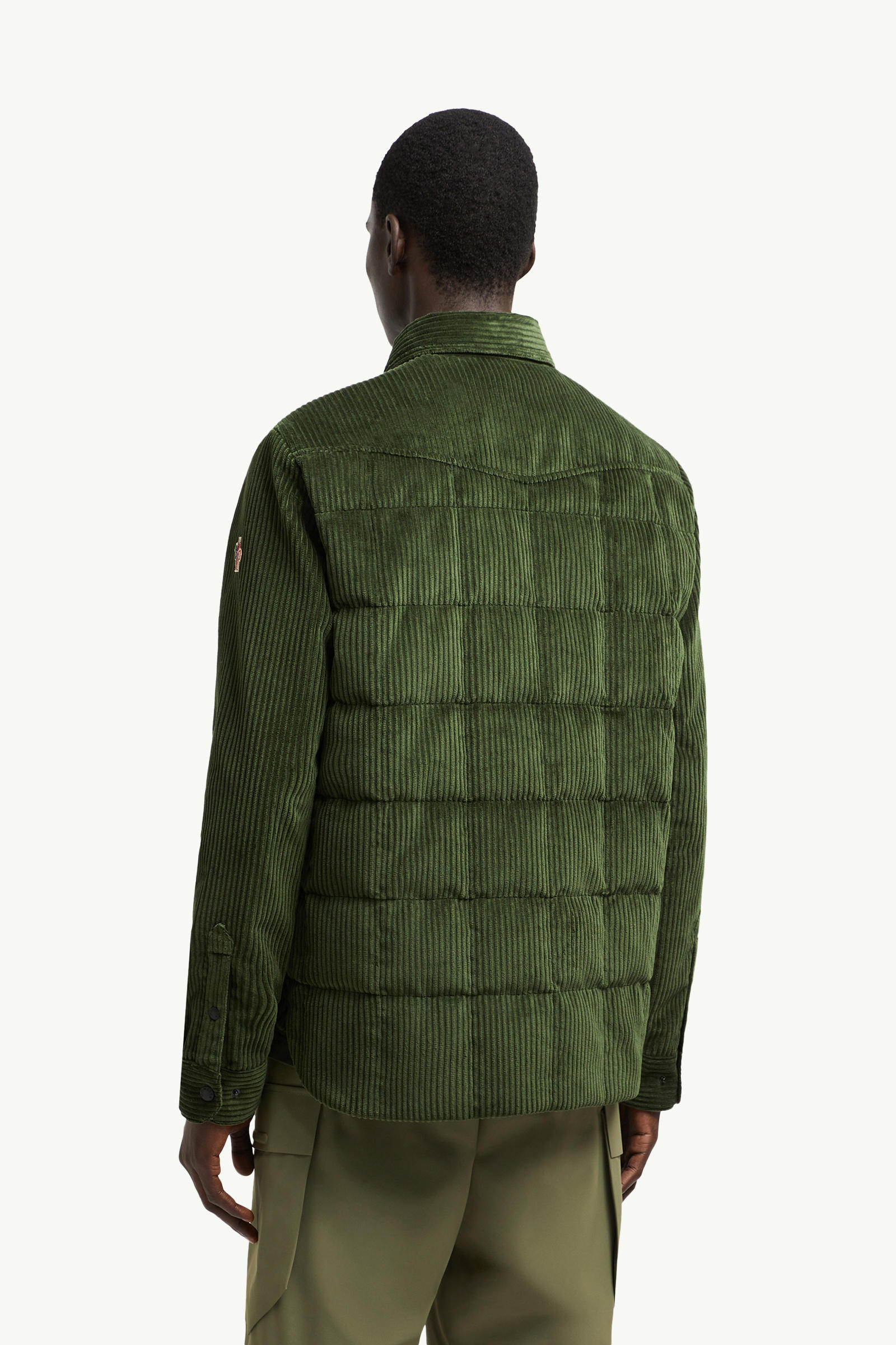 Gelt Corduroy Down Shirt Jacket Men Dark Green Moncler 4