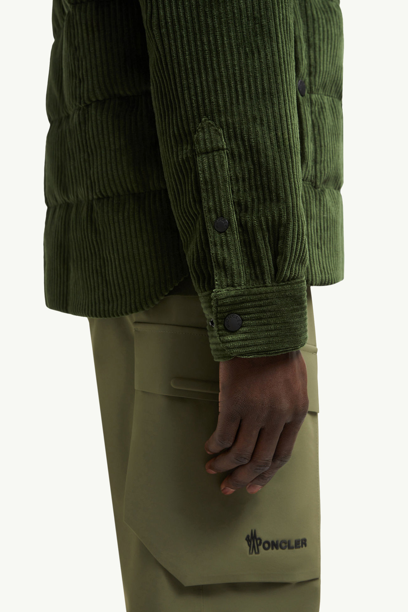 Gelt Cord-Daunen-Hemdjacke Herren Dunkelgrün Moncler 6