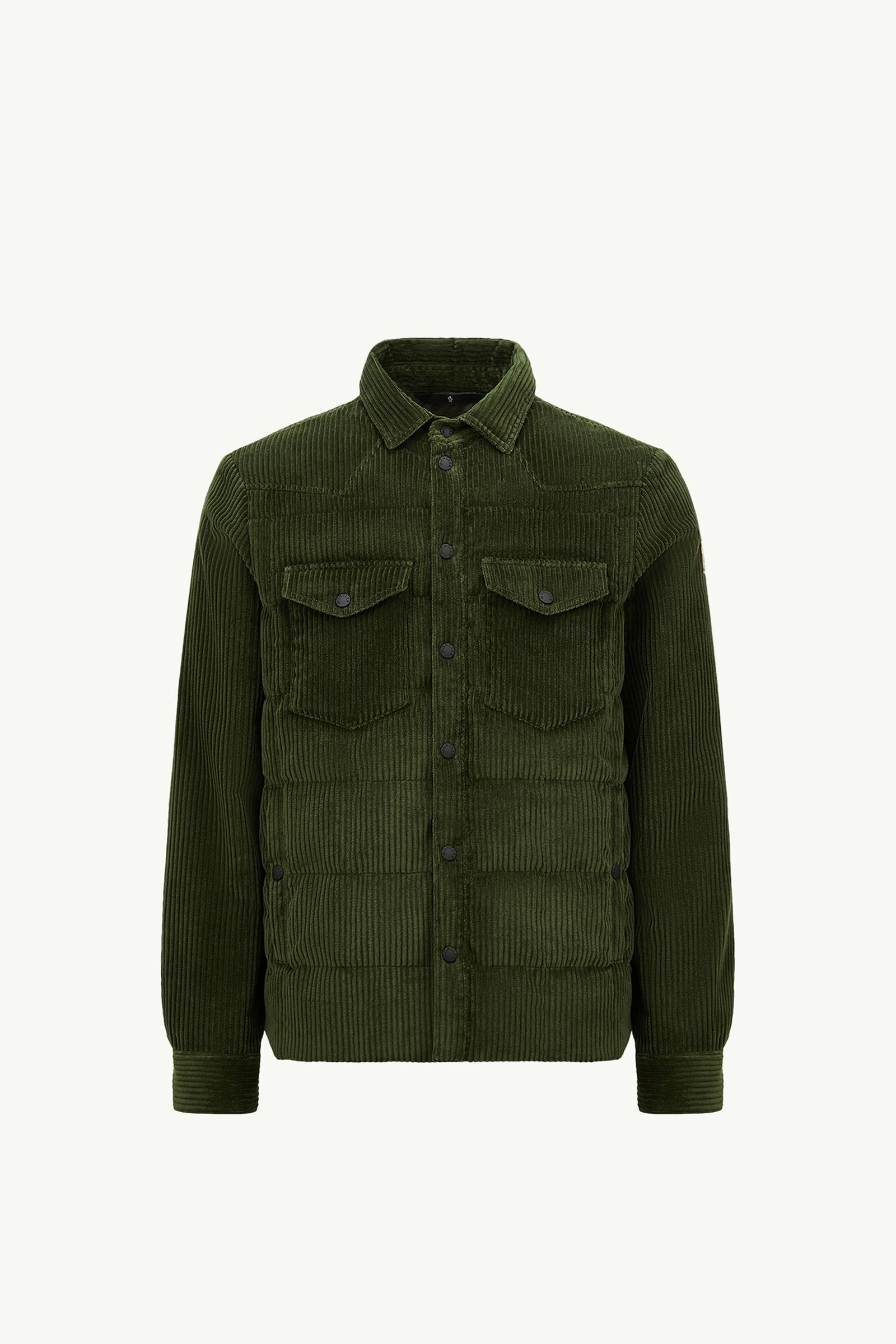 Dark Green Gelt Corduroy Down Shirt Jacket - Shirt Jackets for Men
