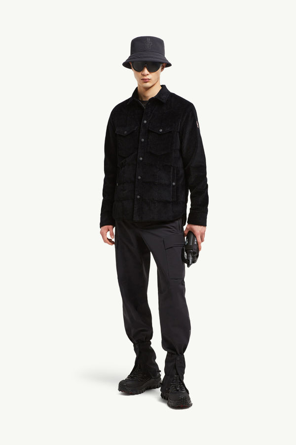Gelt Corduroy Down Shirt Jacket Men Black Moncler 0