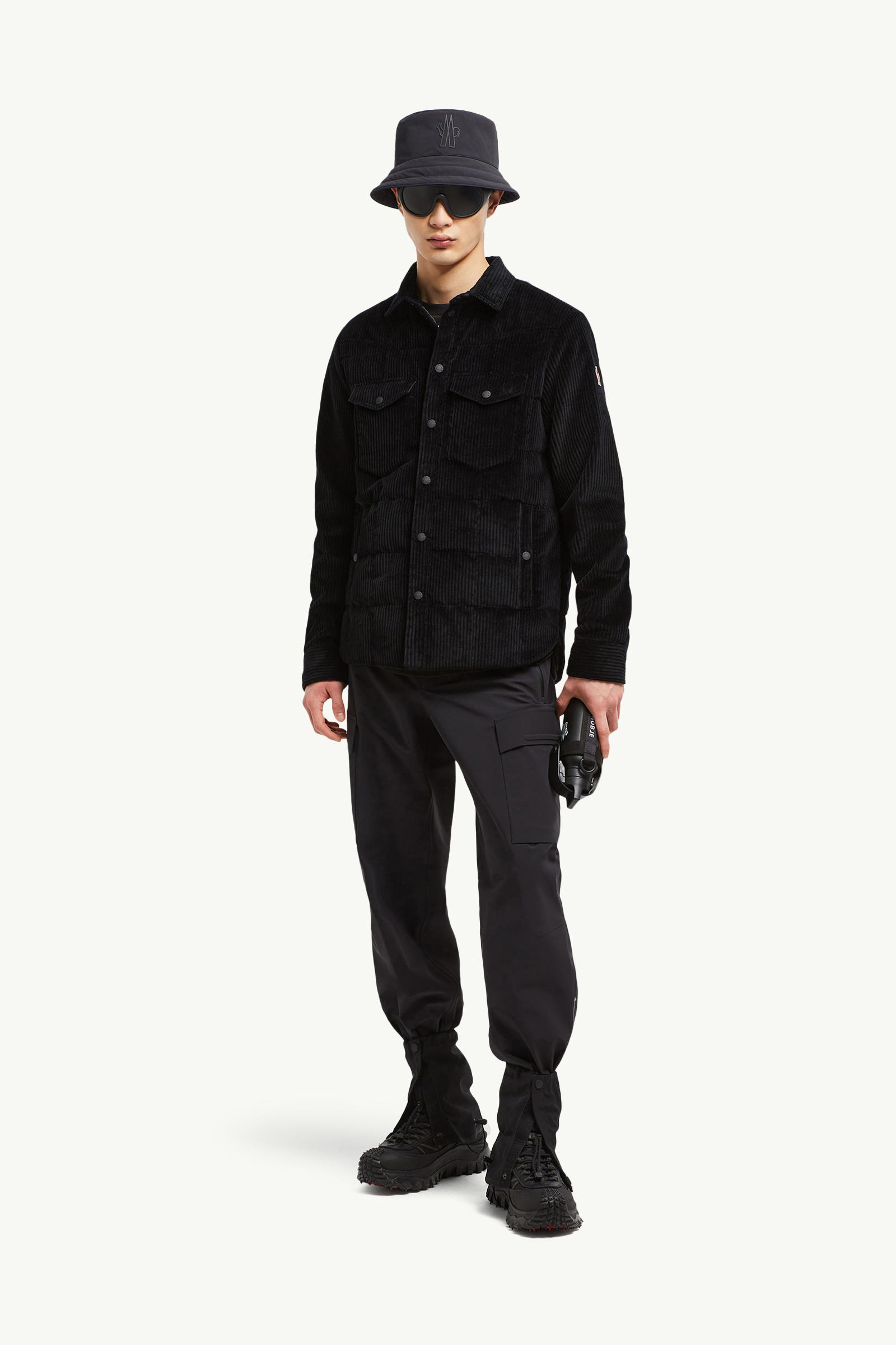 Gelt Corduroy Down Shirt Jacket Men Black Moncler 0