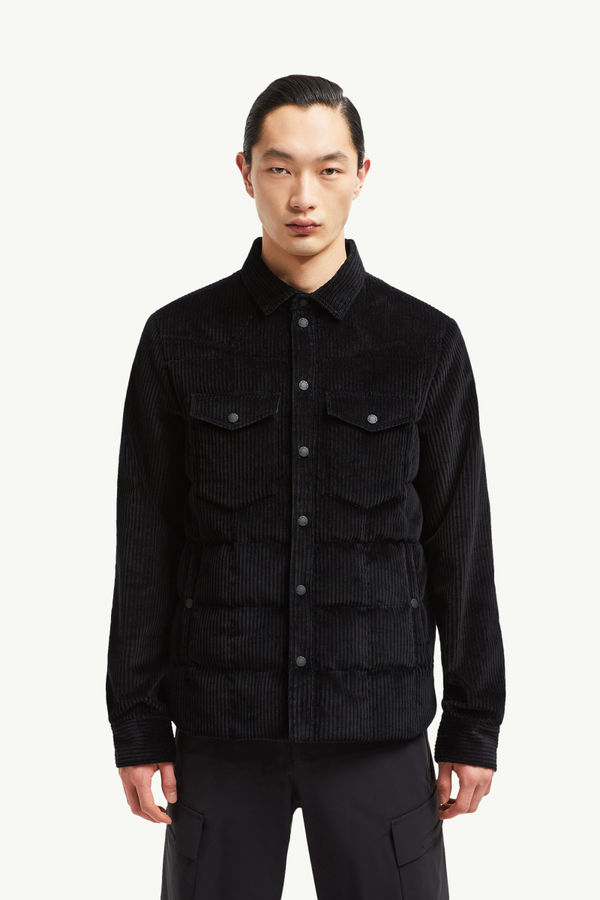 Gelt Corduroy Down Shirt Jacket Men Black Moncler 3