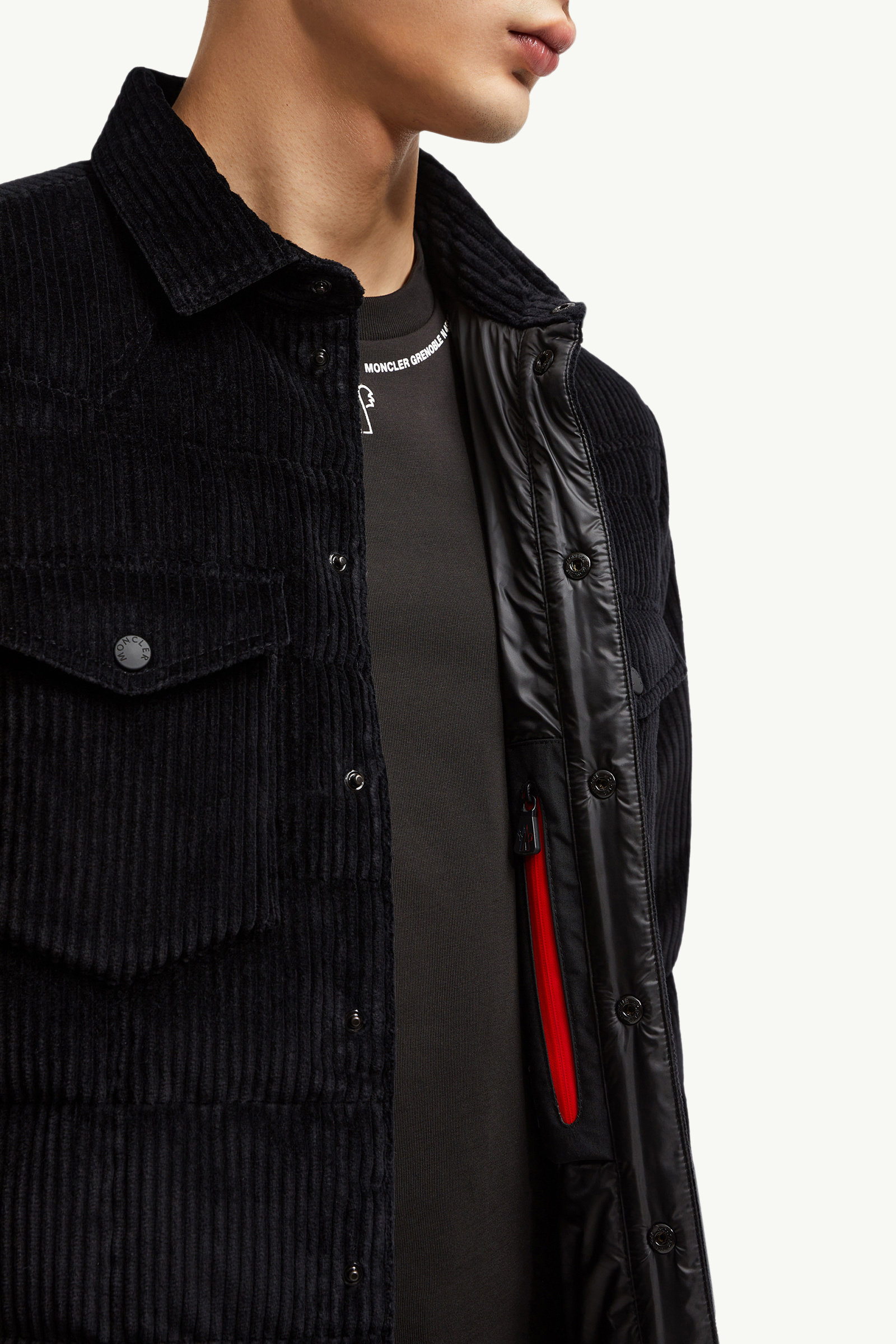 Gelt Corduroy Down Shirt Jacket Men Black Moncler 6