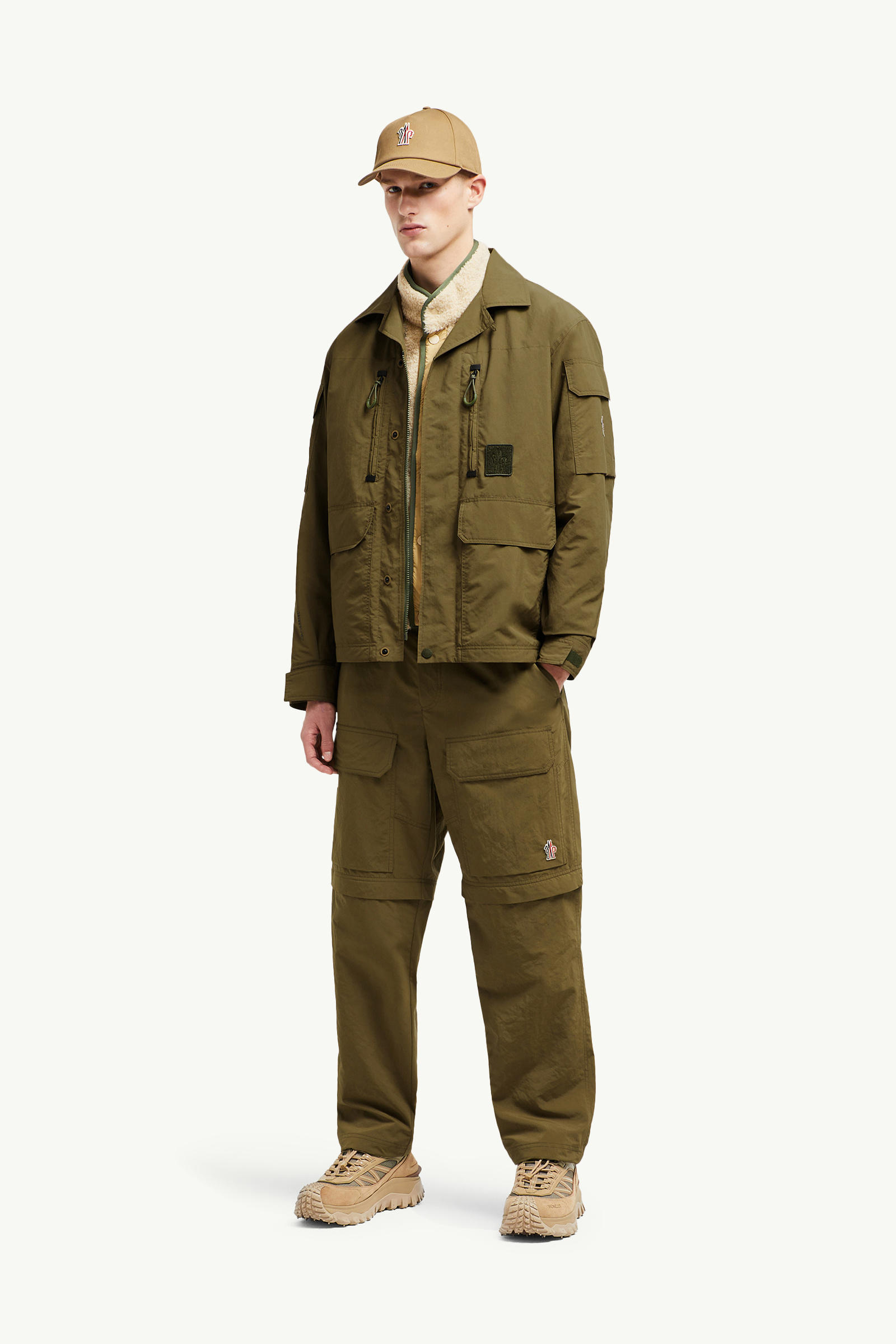 2-in-1 Cargo Trousers Men Khaki Moncler 0