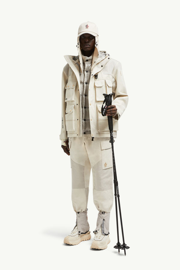Cotton & Linen Jogging Trousers Men Light Beige Moncler 0