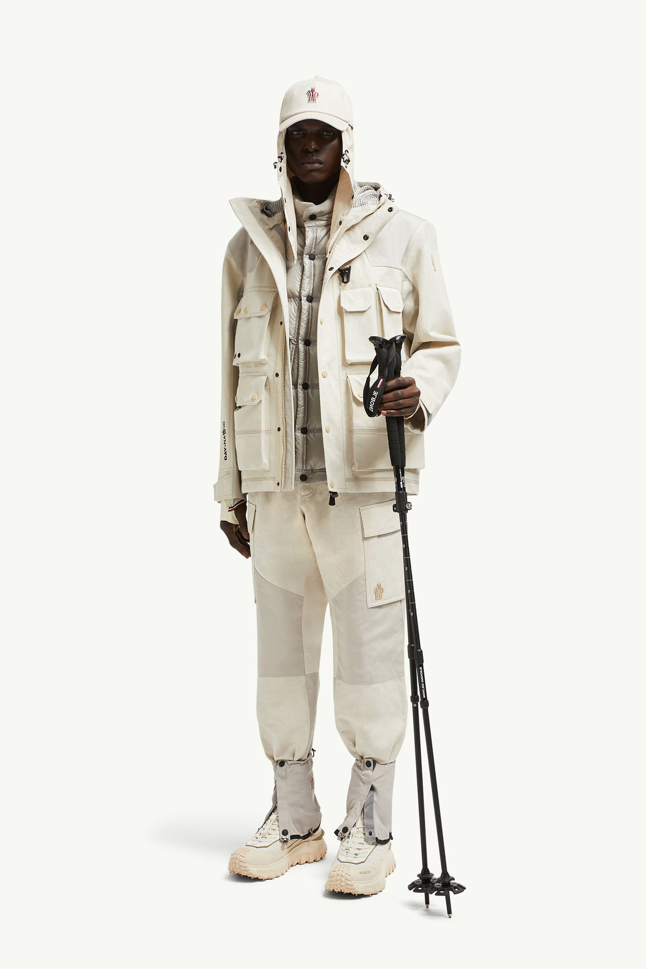 Joggers in cotone e lino Uomo Beige Chiaro Moncler 0