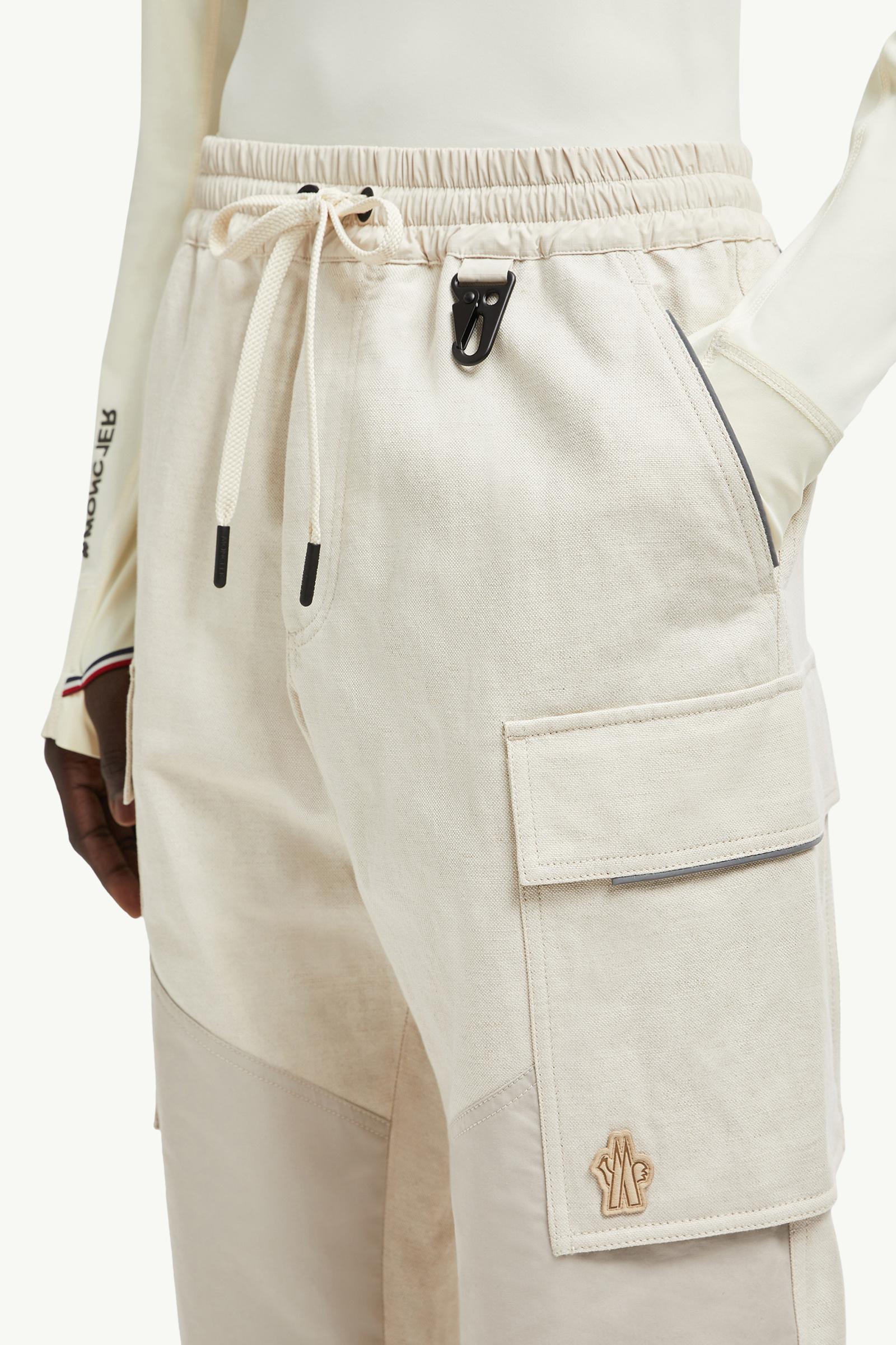 Cotton & Linen Jogging Trousers Men Light Beige Moncler 1