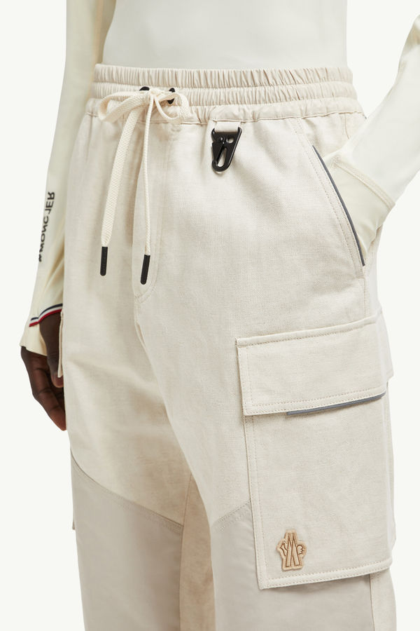 Cotton & Linen Jogging Trousers Men Light Beige Moncler 1