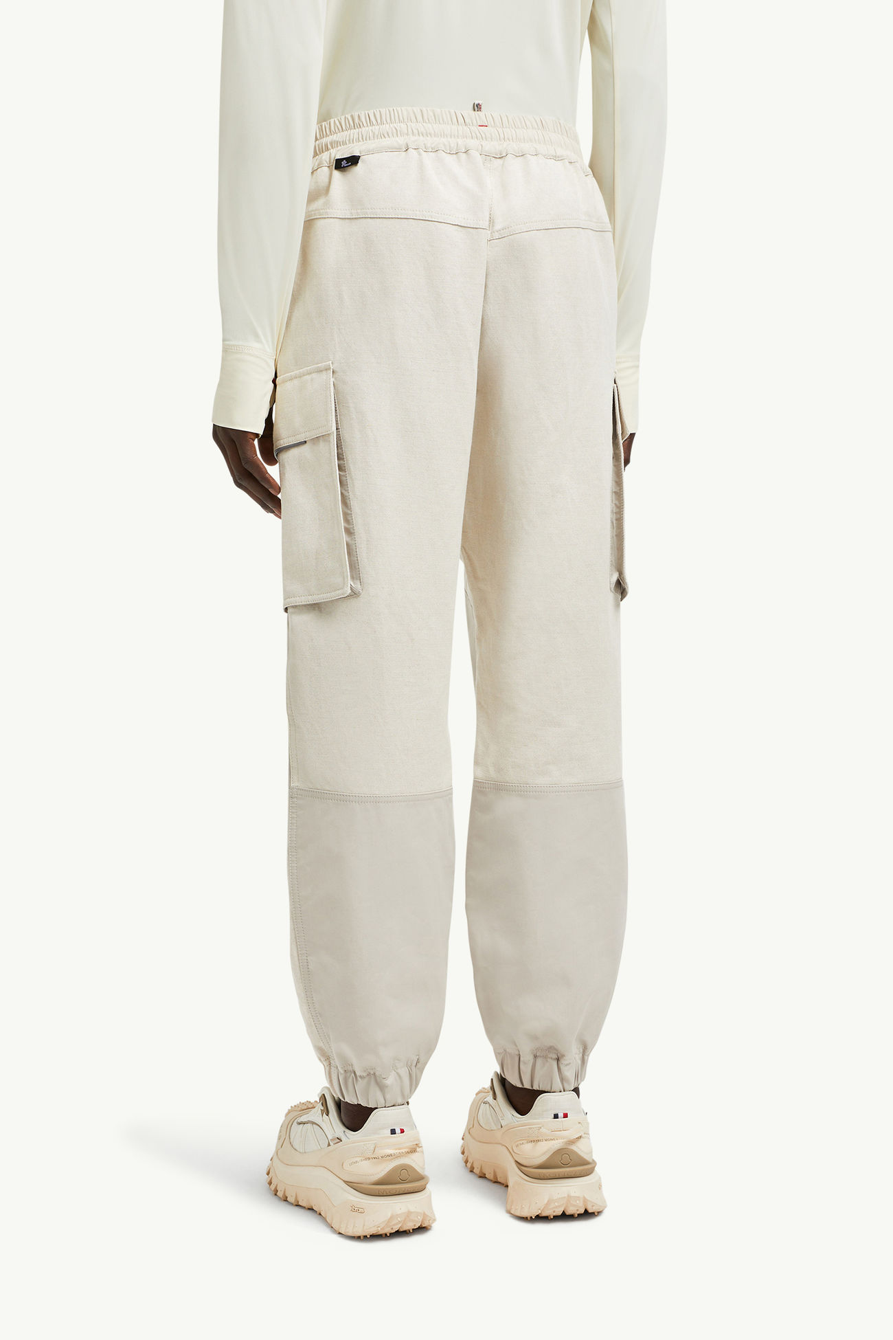Cotton & Linen Jogging Trousers Men Light Beige Moncler 4