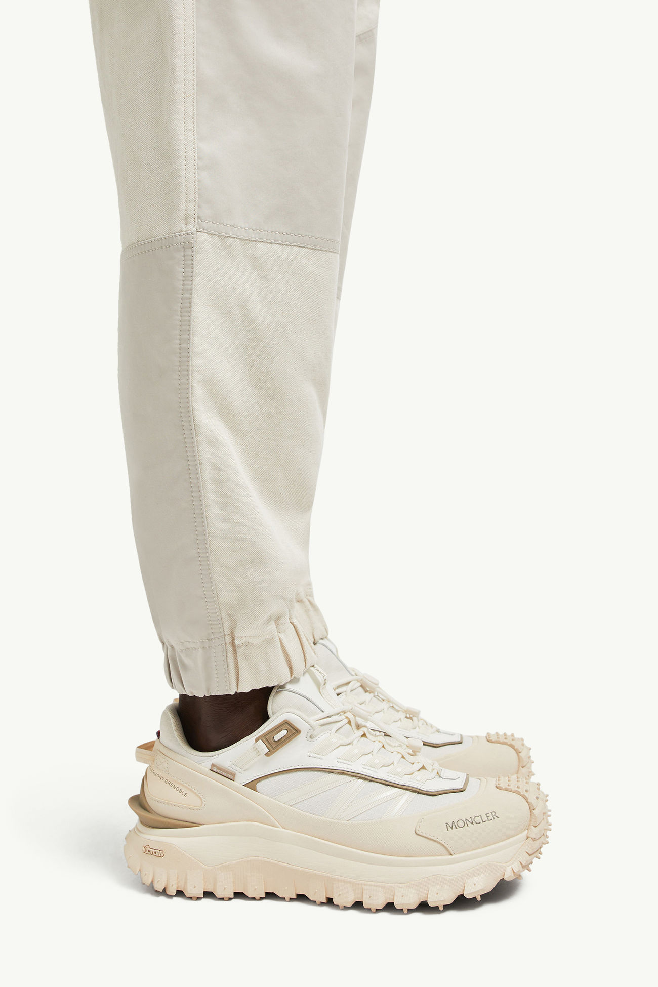 Cotton & Linen Jogging Trousers Men Light Beige Moncler 5