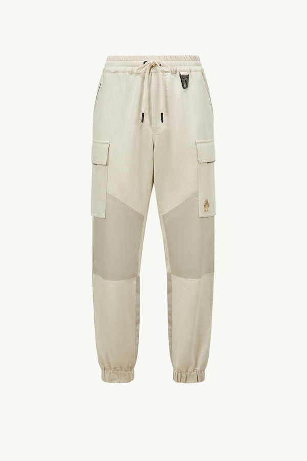 Cotton & Linen Jogging Trousers Men Light Beige Moncler 2