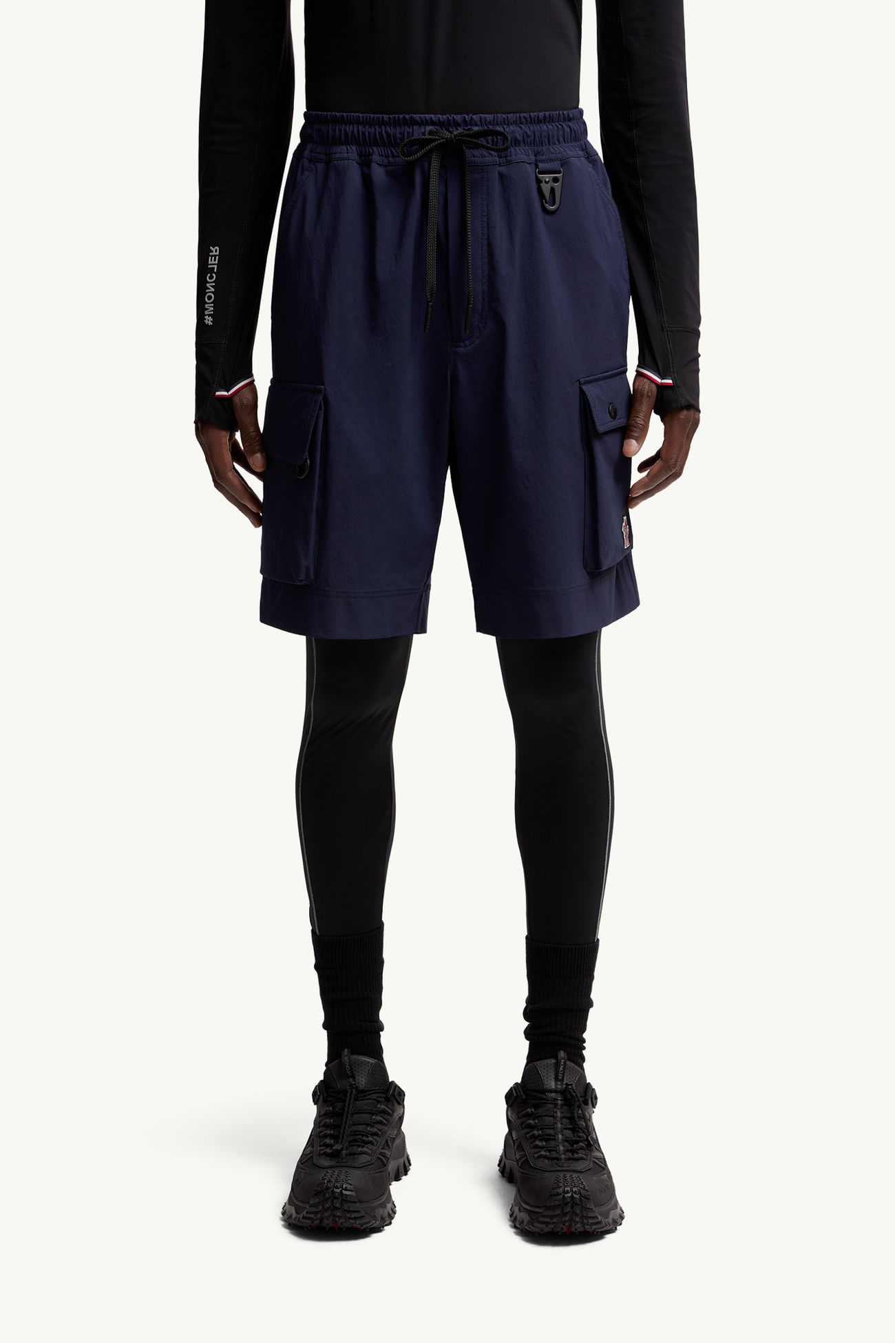 Water-Repellent Cargo Shorts Men Navy Blue Moncler 3
