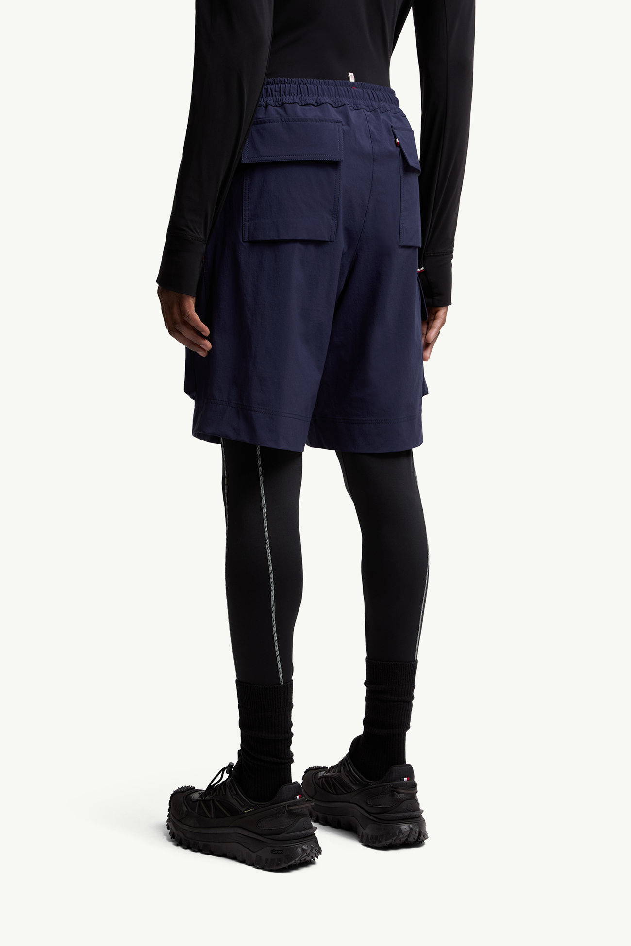 Water-Repellent Cargo Shorts Men Navy Blue Moncler 4