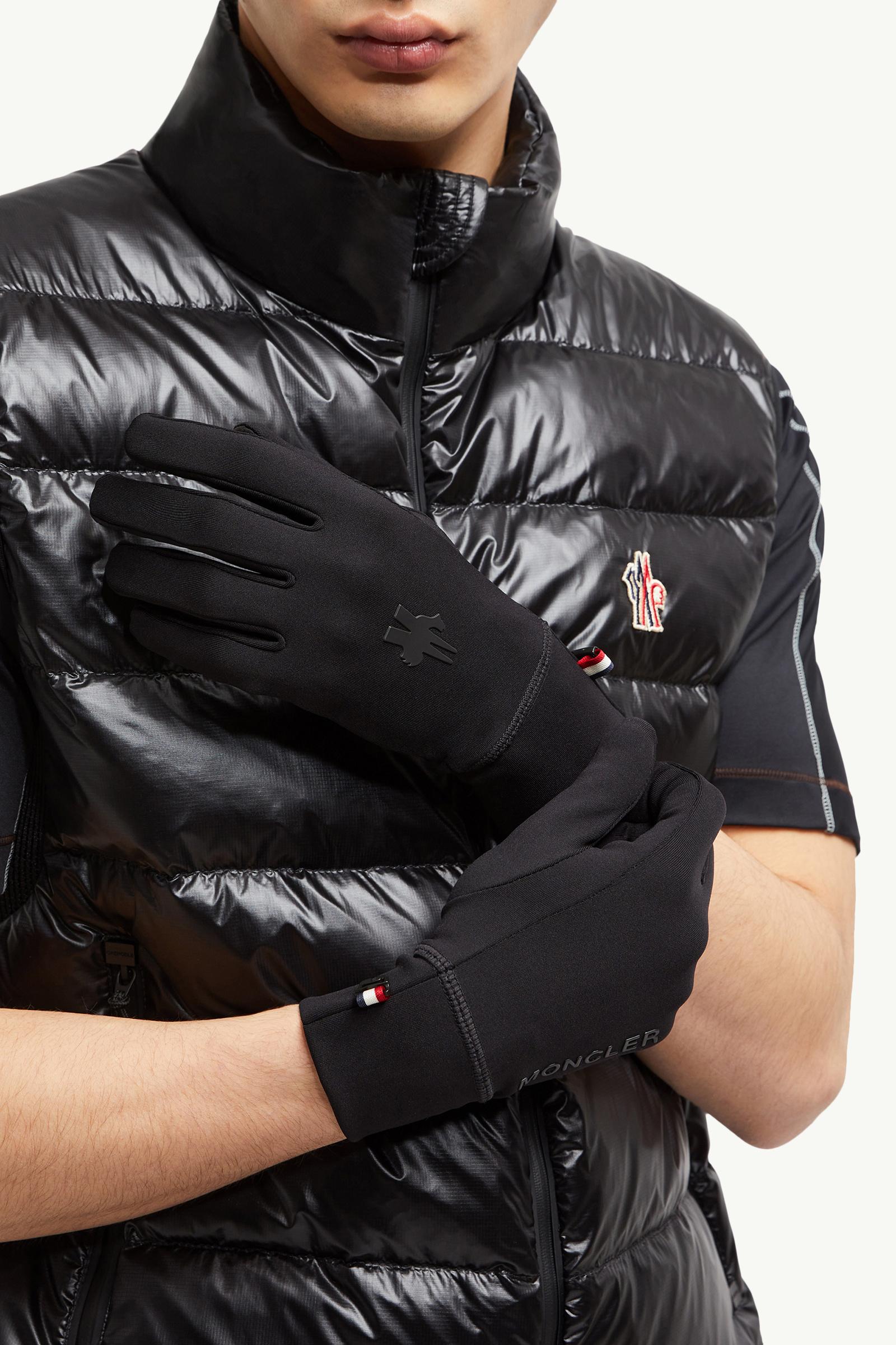 Touch Screen Jersey Gloves Men Black Moncler 1