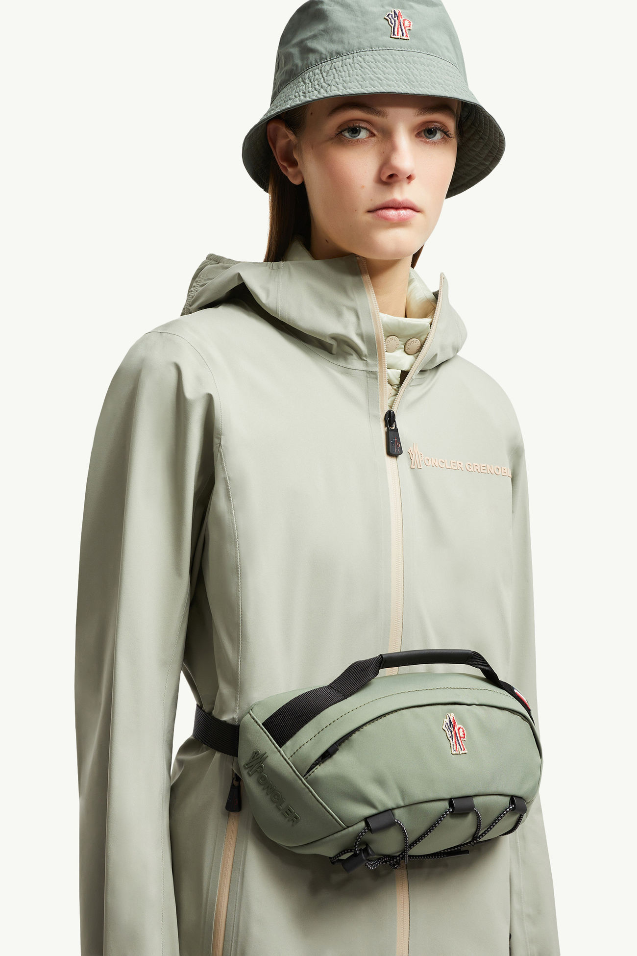 防潑水腰包 男士 鼠尾草綠色 Moncler 6