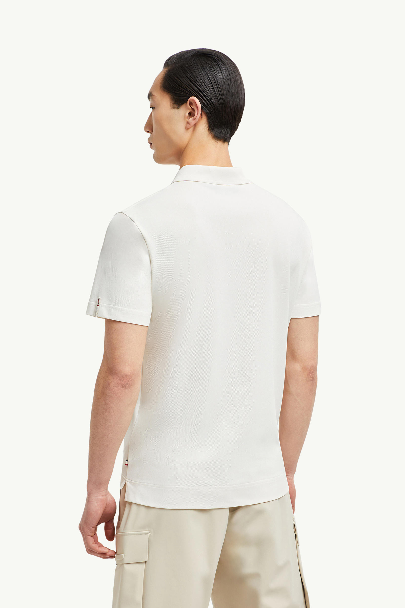 Logo Patch Polo Shirt Men White Moncler 4