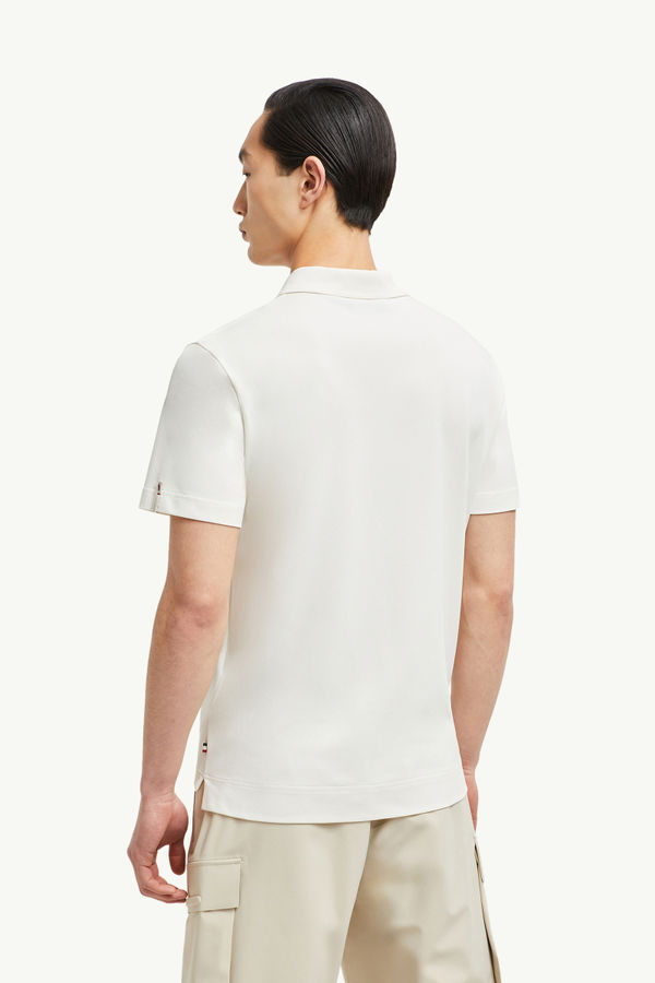 Polo à empiècement logo Hommes Blanc Moncler 4