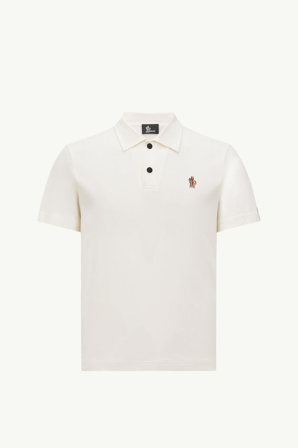 Logo Patch Polo Shirt Men White Moncler 2