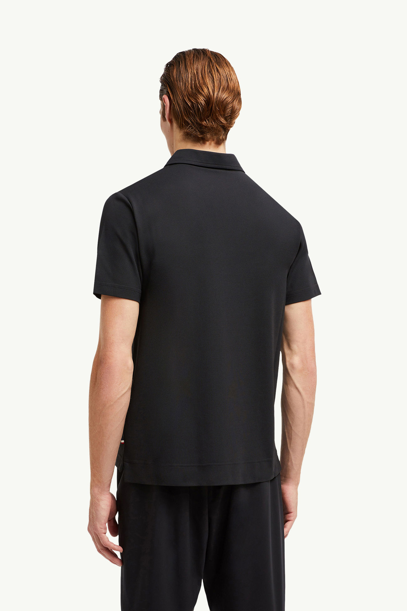 Logo Patch Polo Shirt Men Black Moncler 4