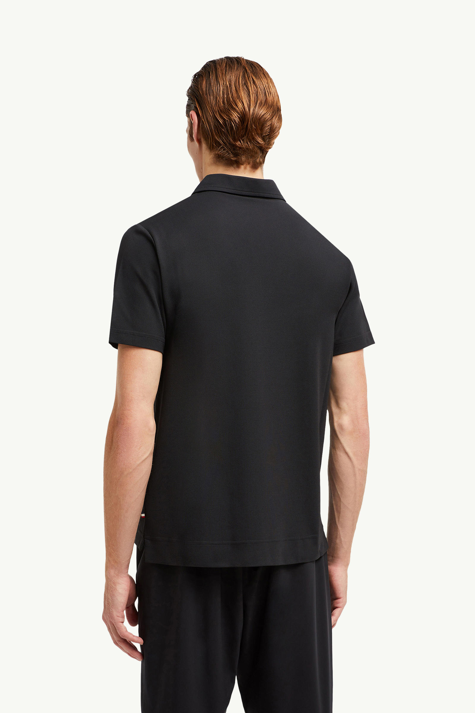 Logo Patch Polo Shirt Men Black Moncler 4