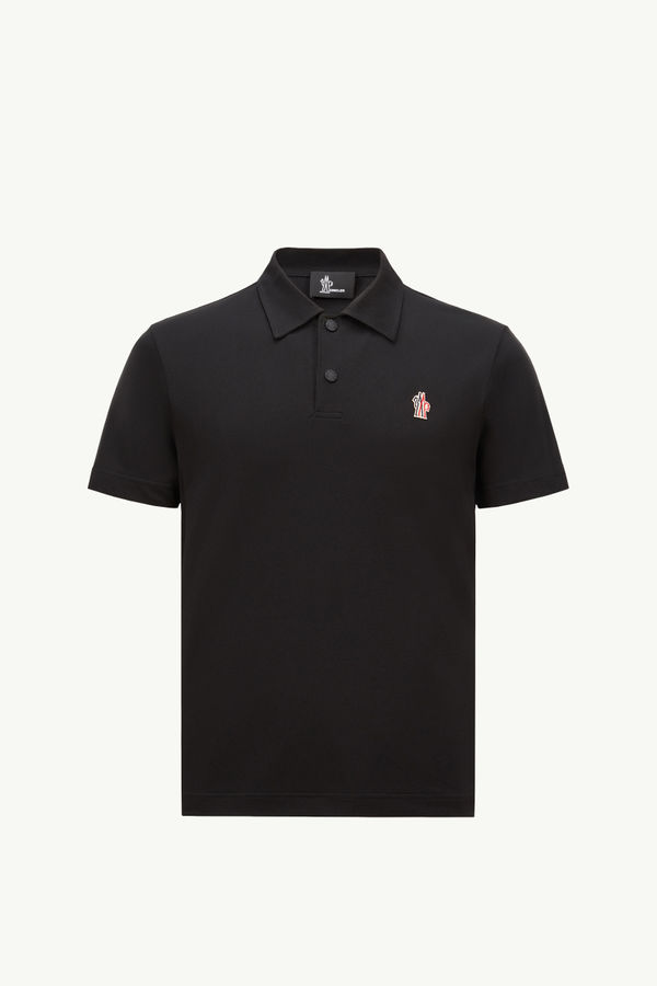 Logo Patch Polo Shirt Men Black Moncler 2