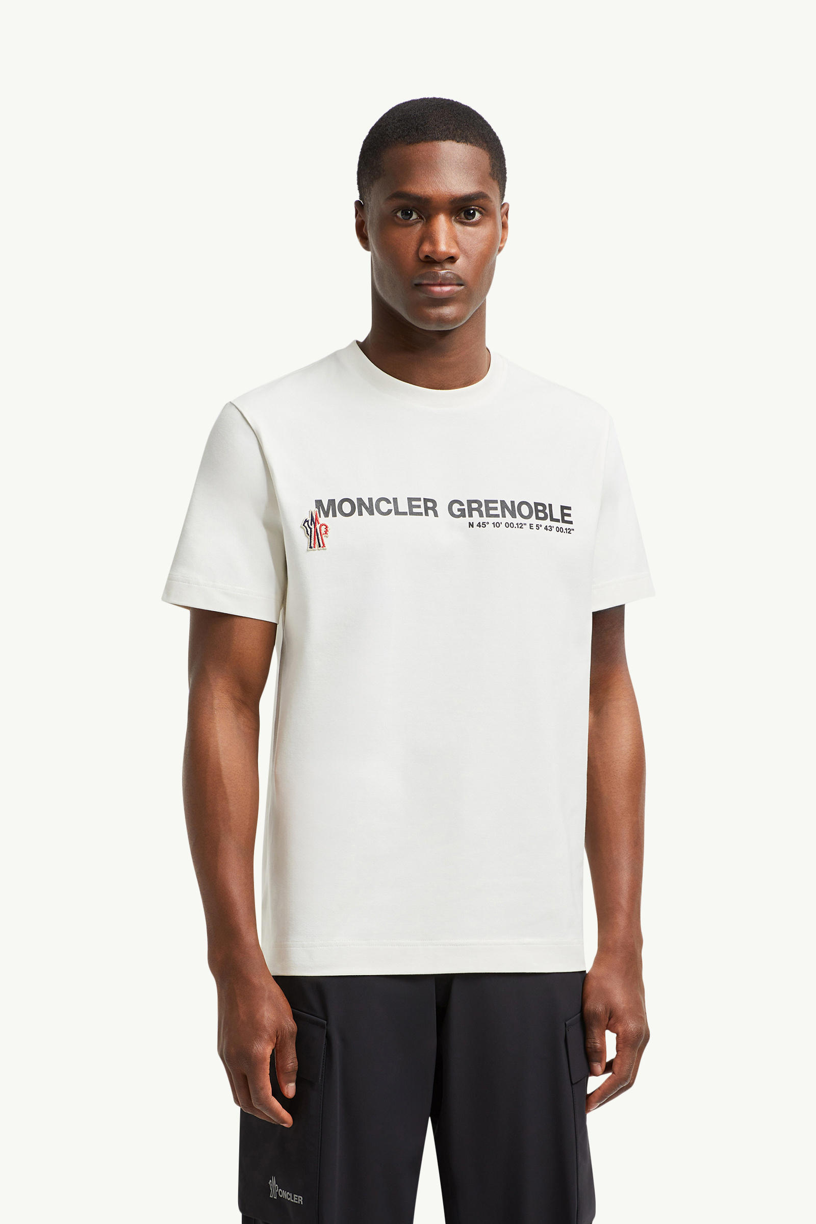 男士标识棉质T恤 男士 象牙白 Moncler 3