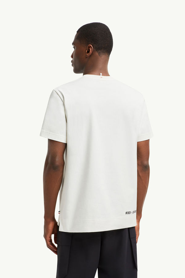 Logo Cotton T-Shirt Men White Ivory Moncler 4