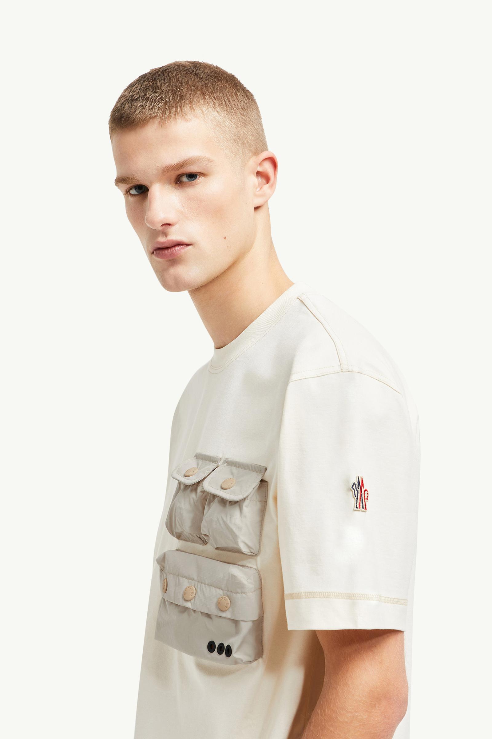 Cotton T-shirt with Pockets Men White Ivory Moncler 1