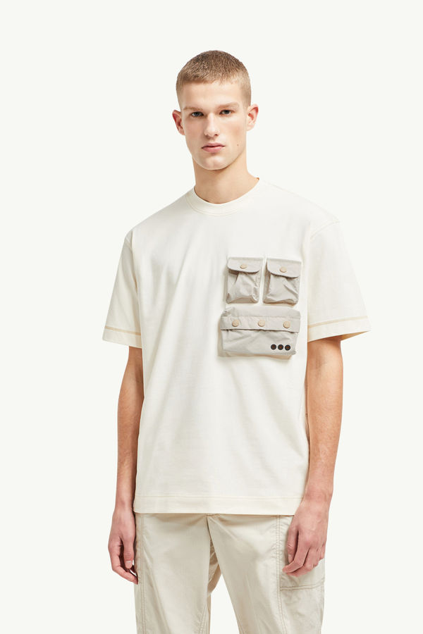 Cotton T-shirt with Pockets Men White Ivory Moncler 3
