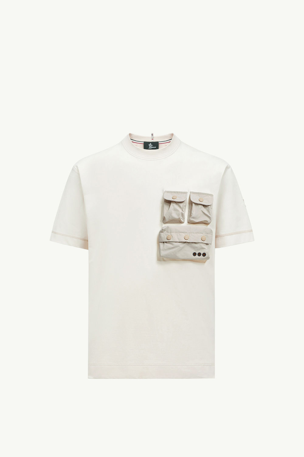 Cotton T-shirt with Pockets Men White Ivory Moncler 2