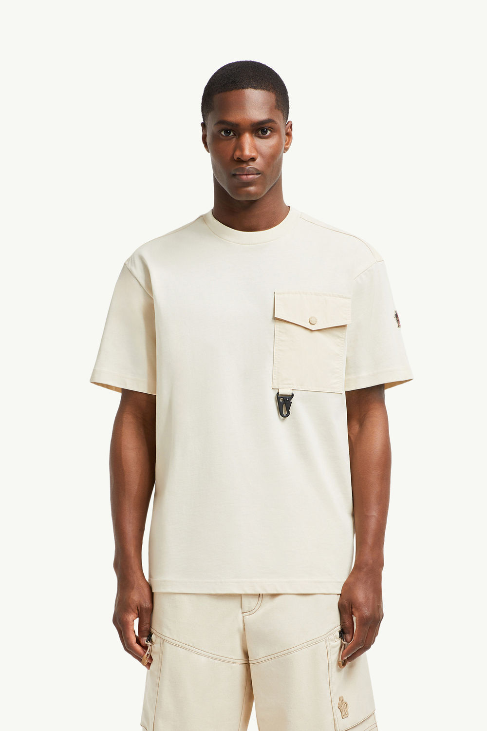 Cotton T-shirt with Pocket Men White Moncler 3