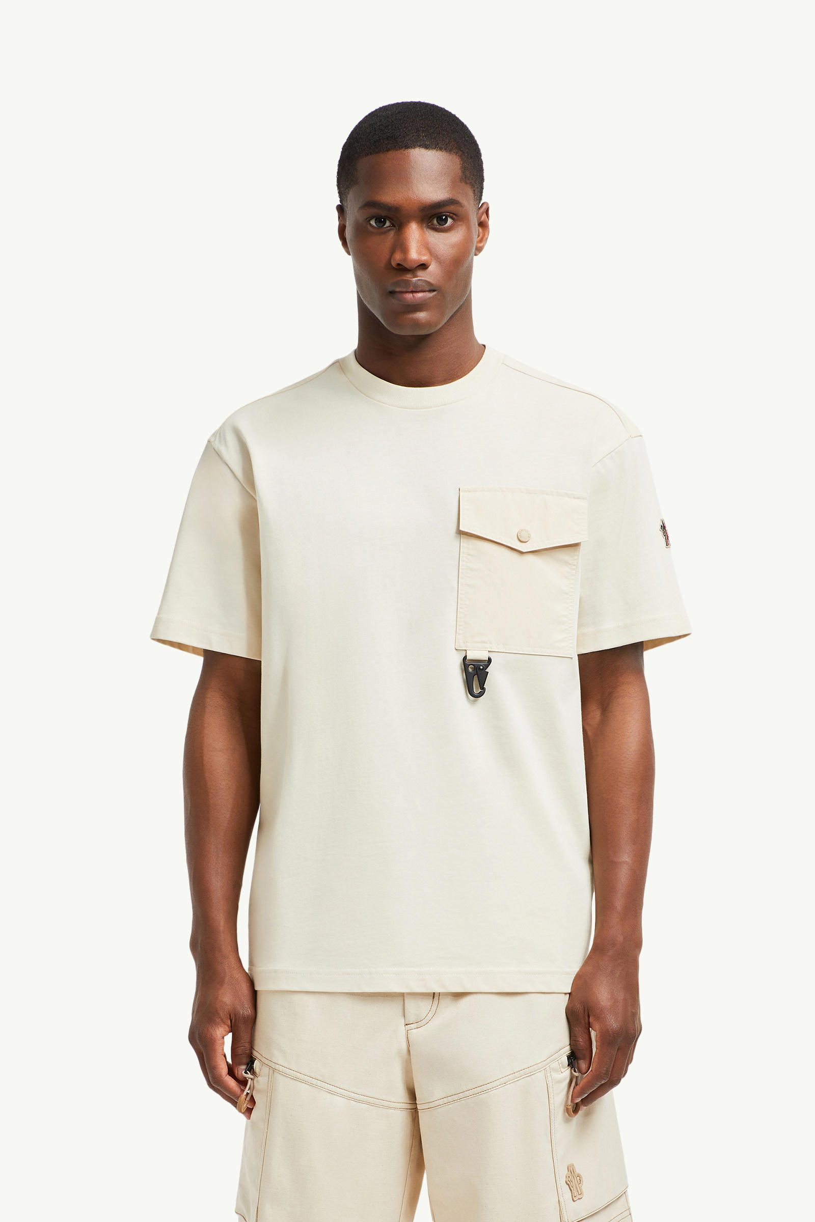Cotton T-shirt with Pocket Men White Moncler 3