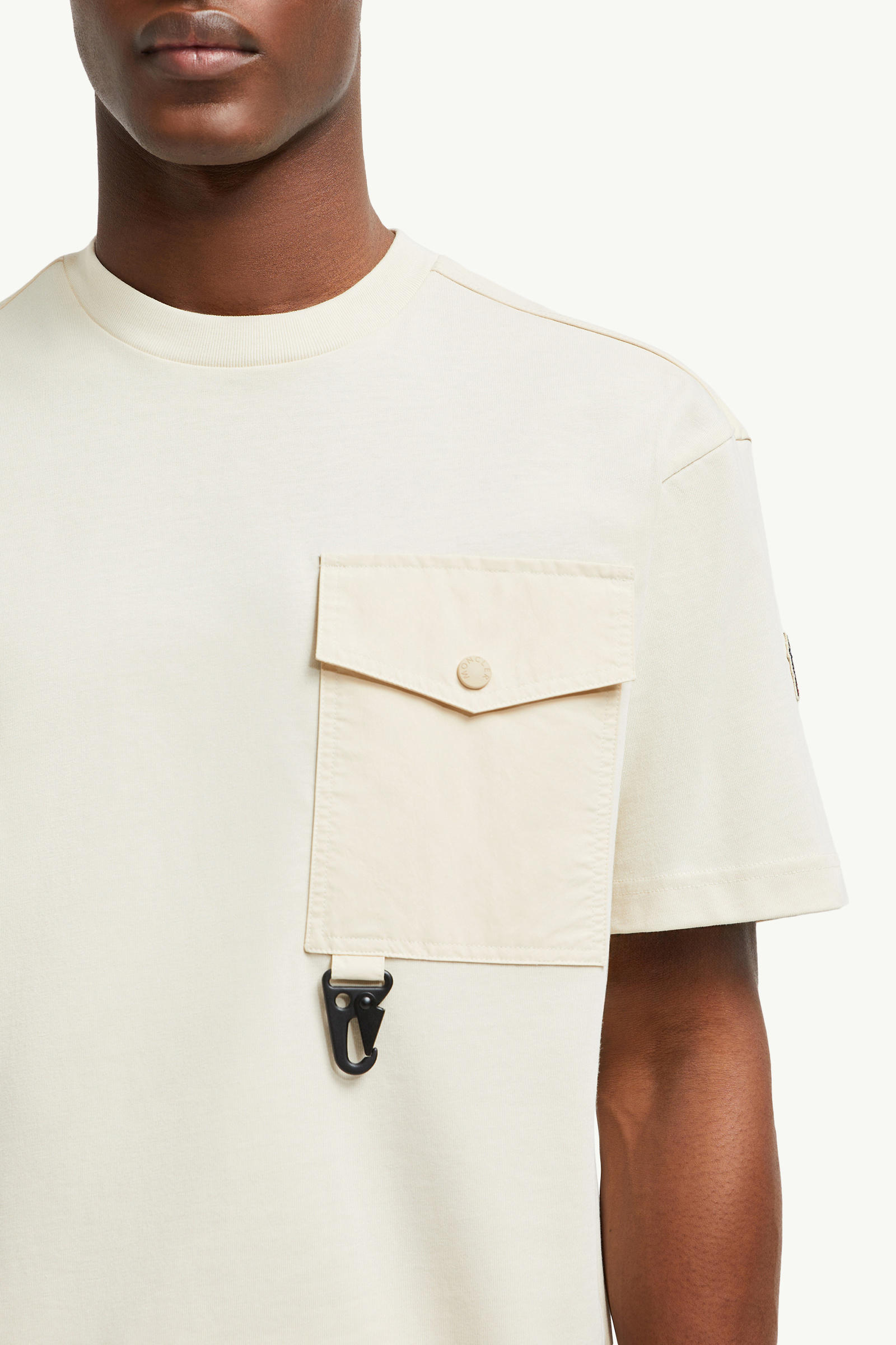 Cotton T-shirt with Pocket Men White Moncler 5