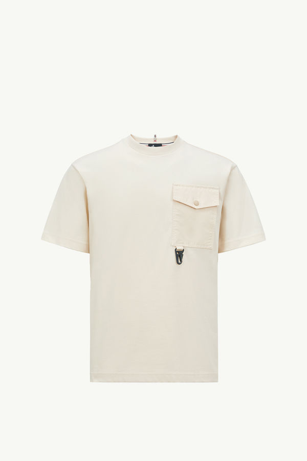 Cotton T-shirt with Pocket Men White Moncler 2