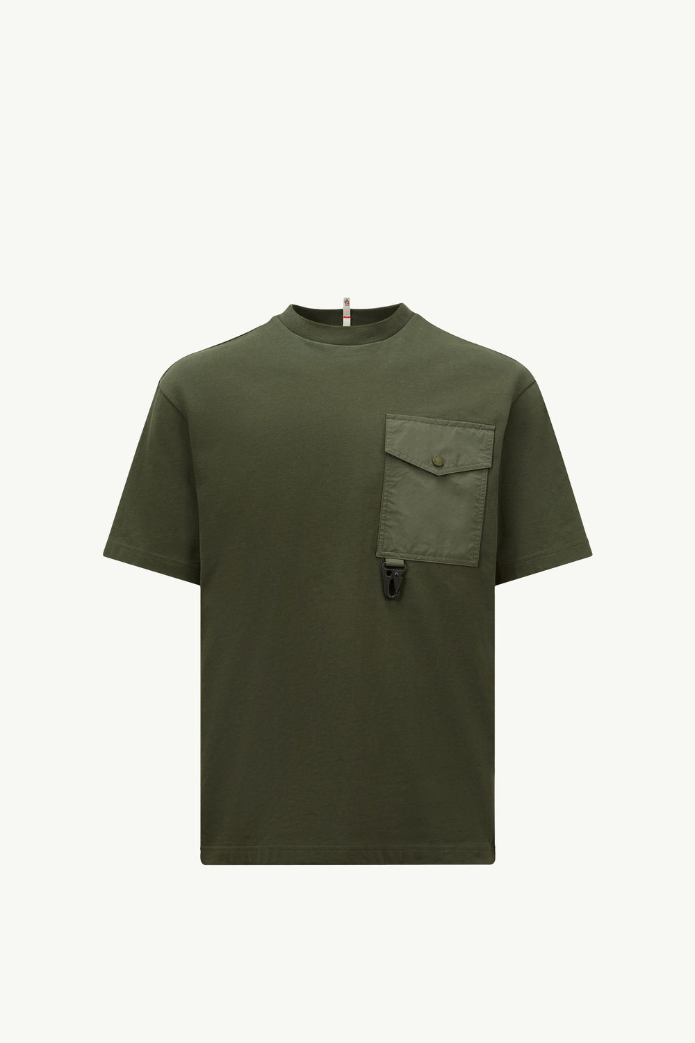 Cotton T-shirt with Pocket Men Olive Green Moncler 2