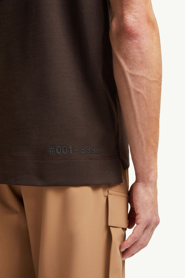 Logo Cotton T-Shirt Men Brown Moncler 5
