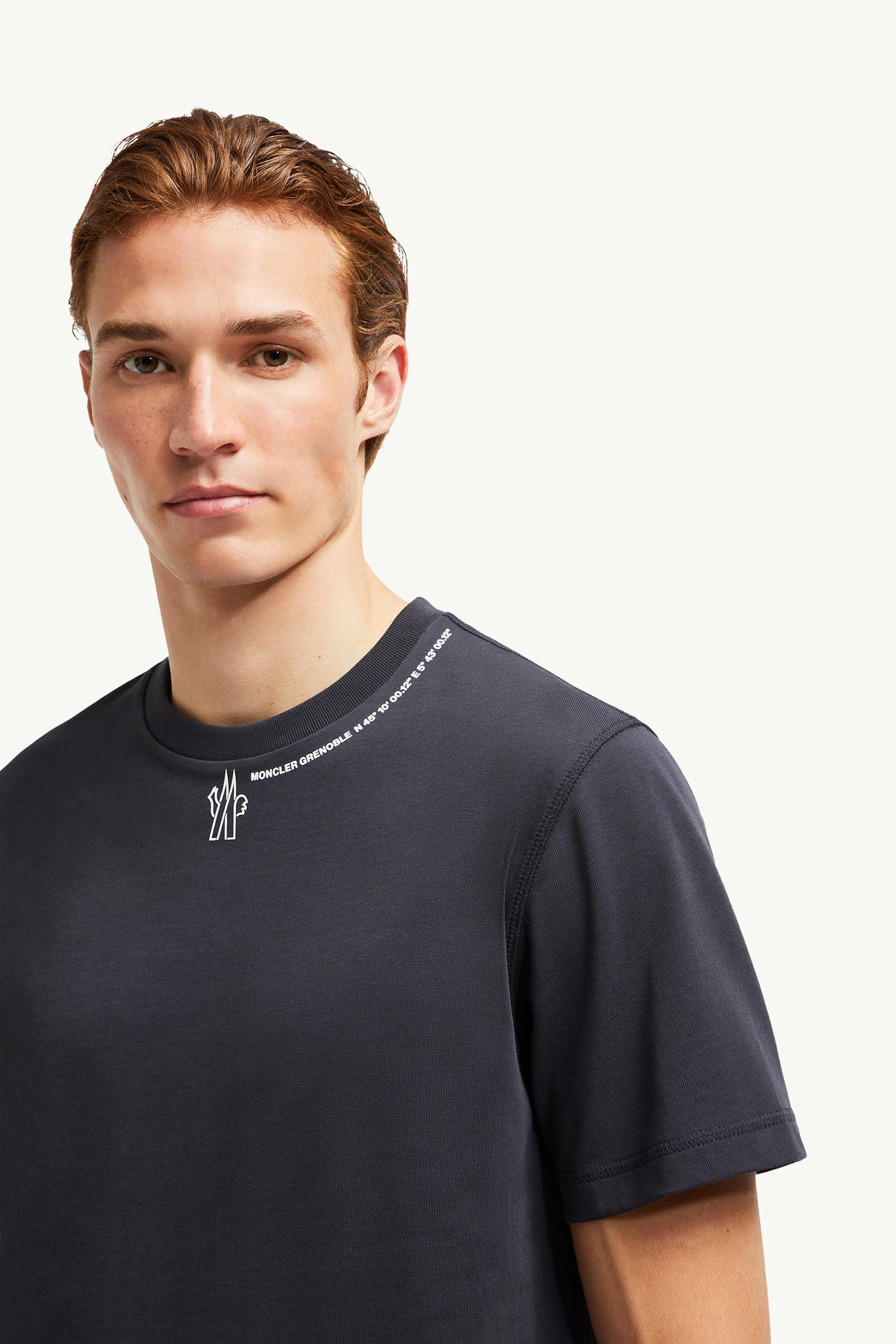 Logo Cotton T-Shirt Men Navy Blue Moncler 1