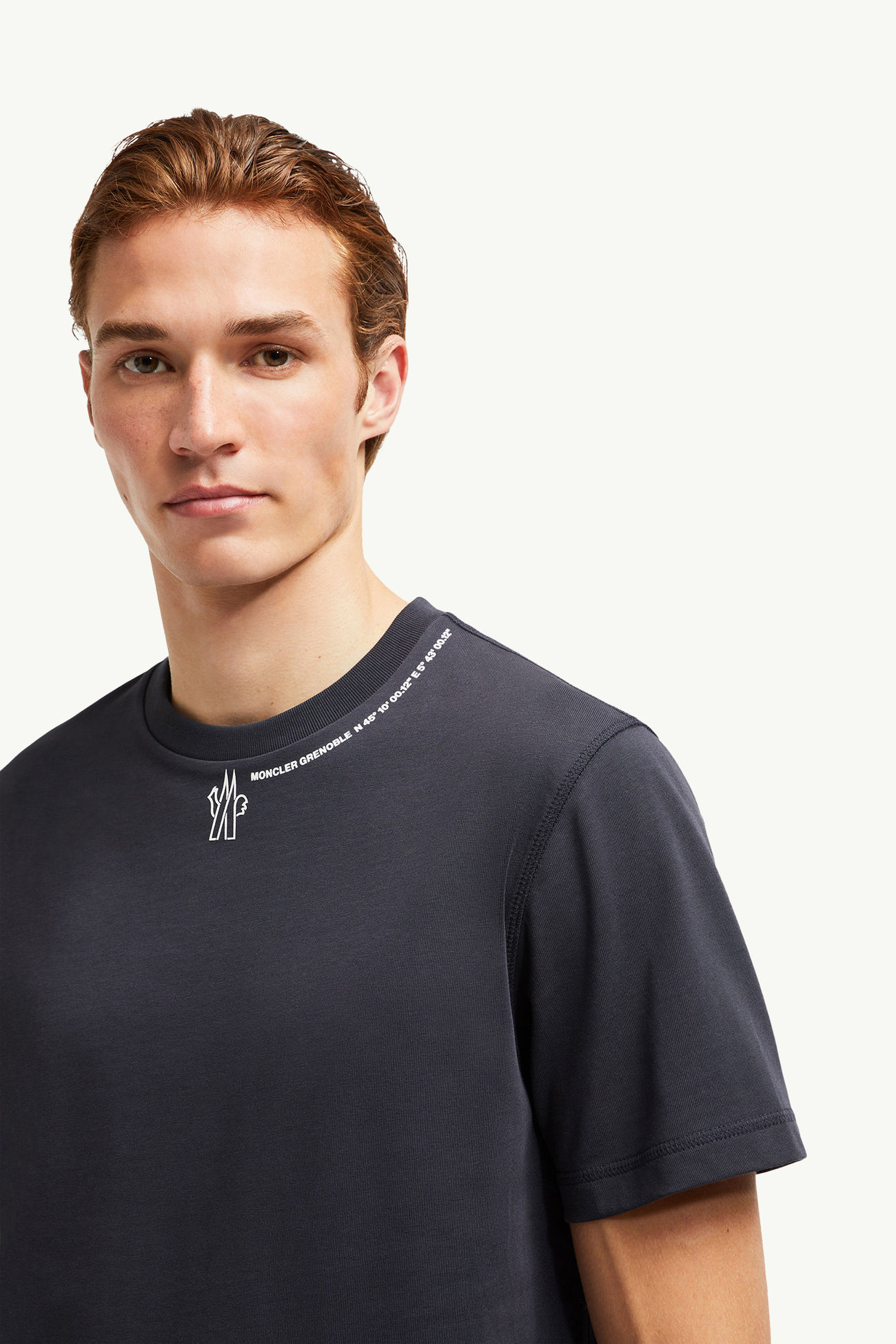 T-Shirt aus Baumwolle mit Logo Herren Navyblau Moncler 1