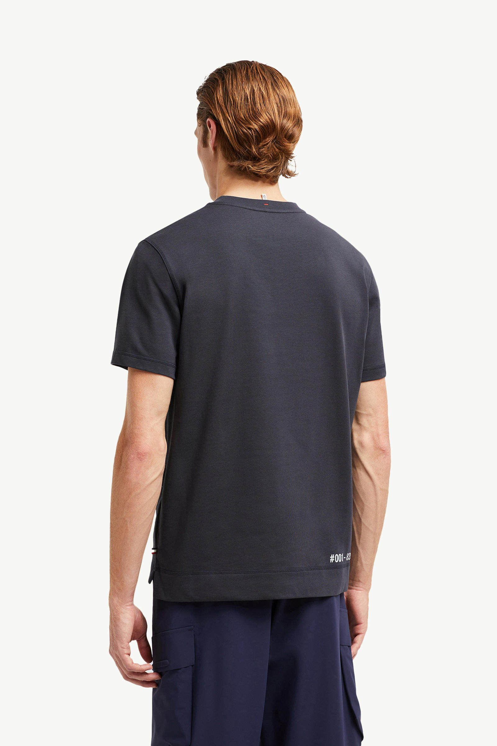 Logo Cotton T-Shirt Men Navy Blue Moncler 4