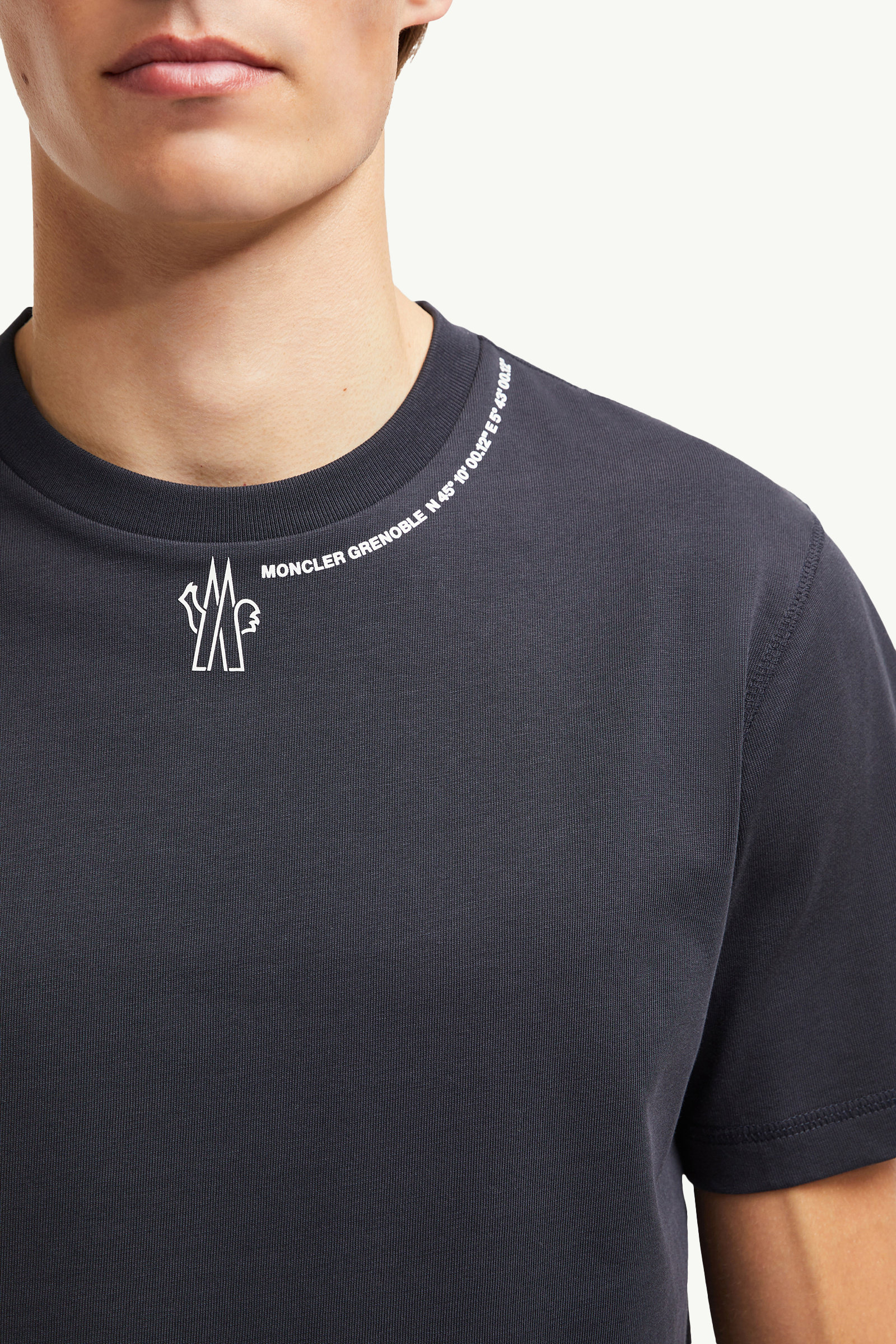 Logo Cotton T-Shirt Men Navy Blue Moncler 5