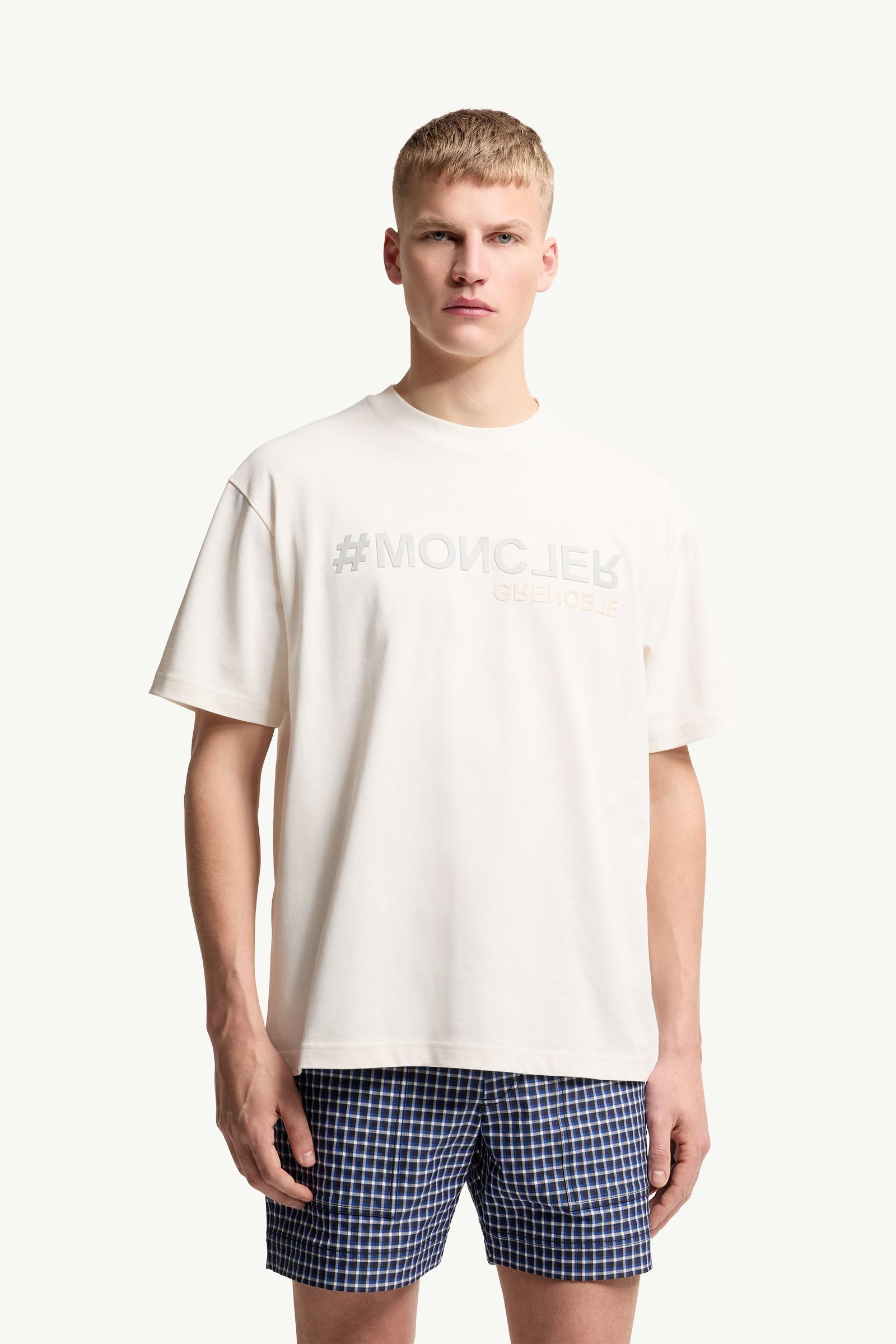 White Mirrored Logo Cotton T-Shirt - Polos & T-shirts for Men
