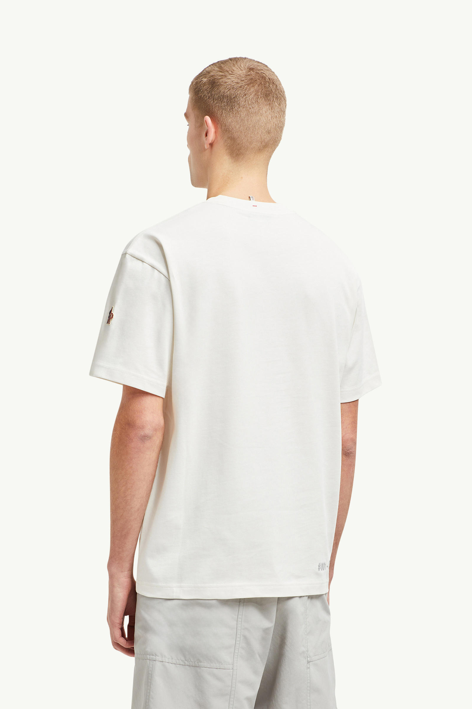 Mirrored Logo Cotton T-Shirt Men White Moncler 4