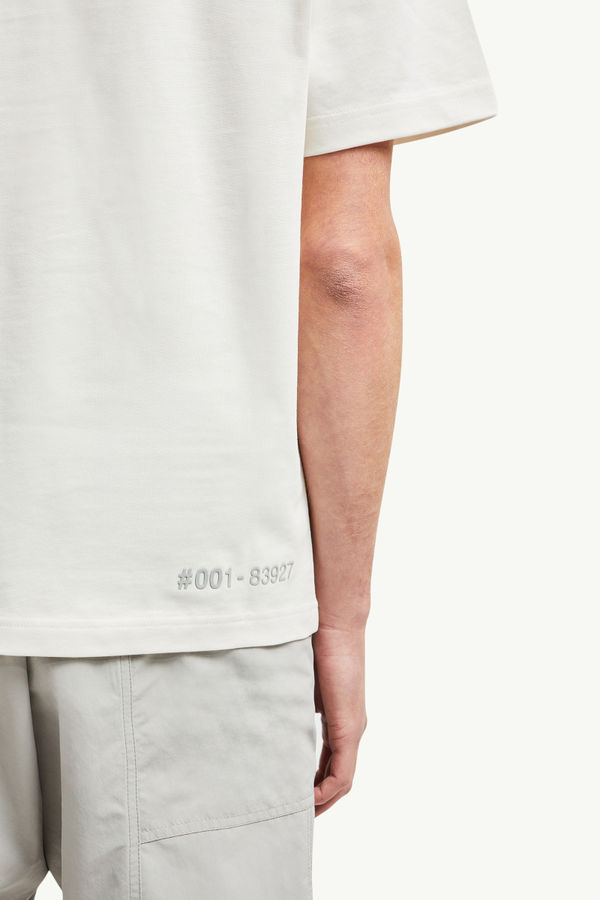 Mirrored Logo Cotton T-Shirt Men White Moncler 6