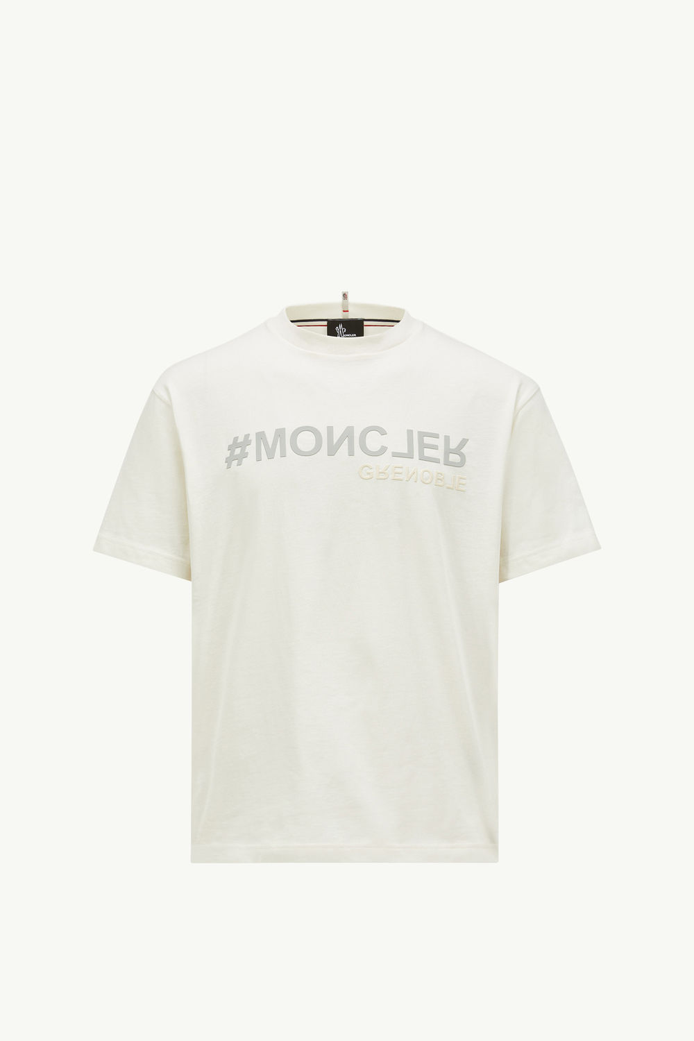 Mirrored Logo Cotton T-Shirt Men White Moncler 2