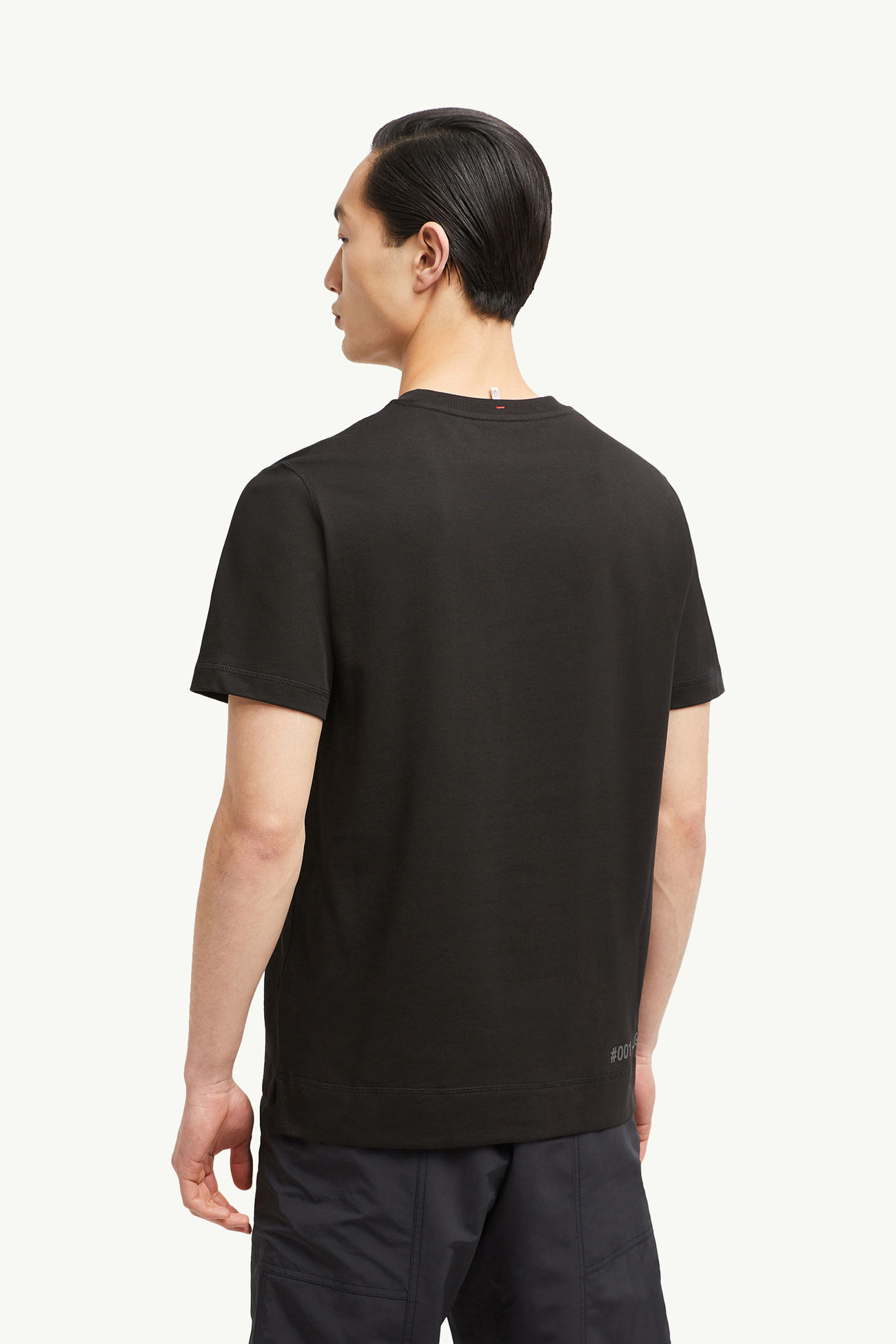 T-shirt en coton à logo embossé Hommes Noir Moncler 4