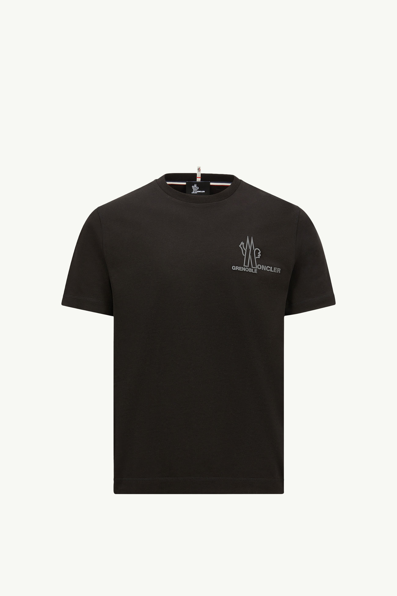 Embossed Logo Cotton T-Shirt Men Black Moncler 2