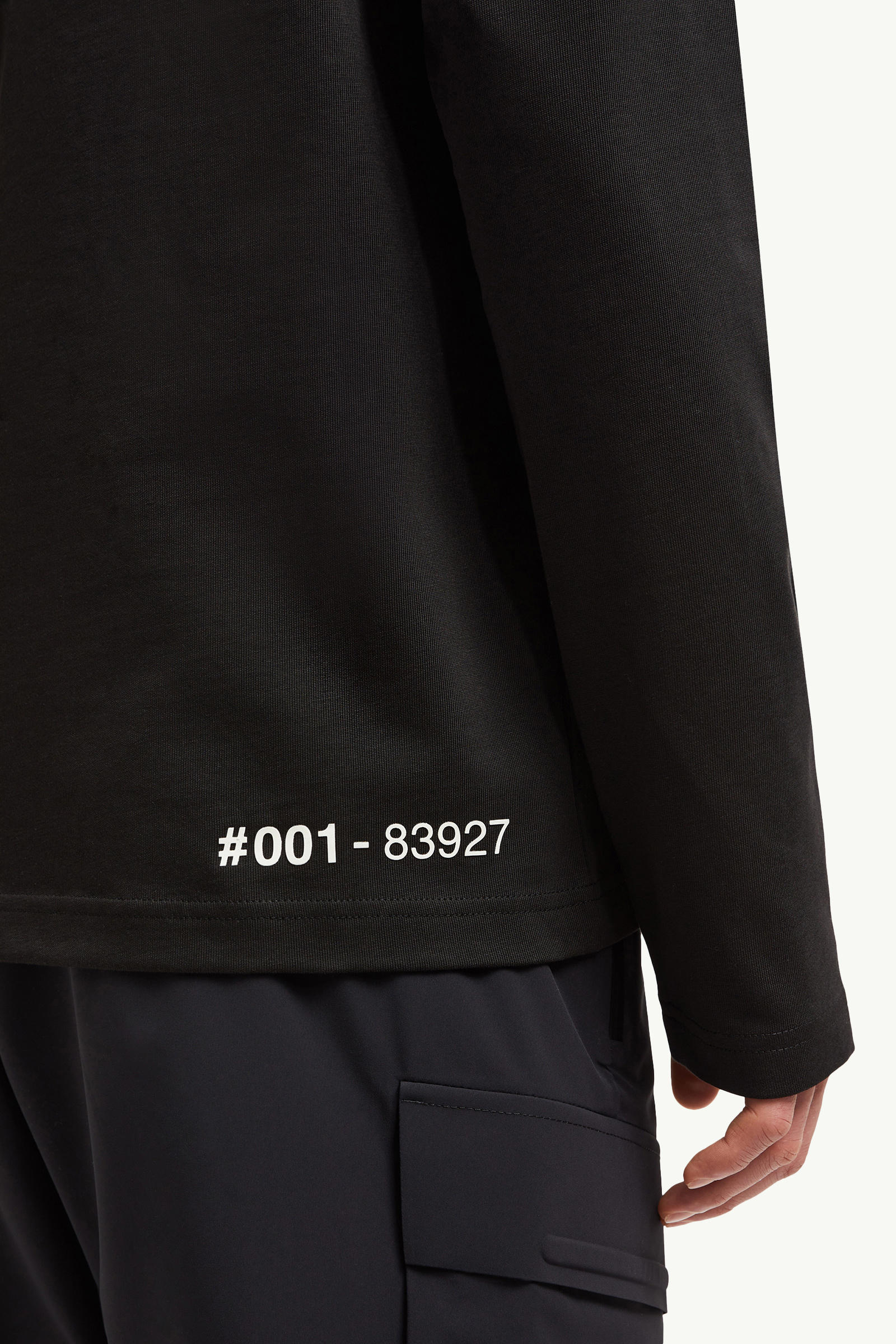 Logo Long Sleeve Cotton T-Shirt Men Black Moncler 5