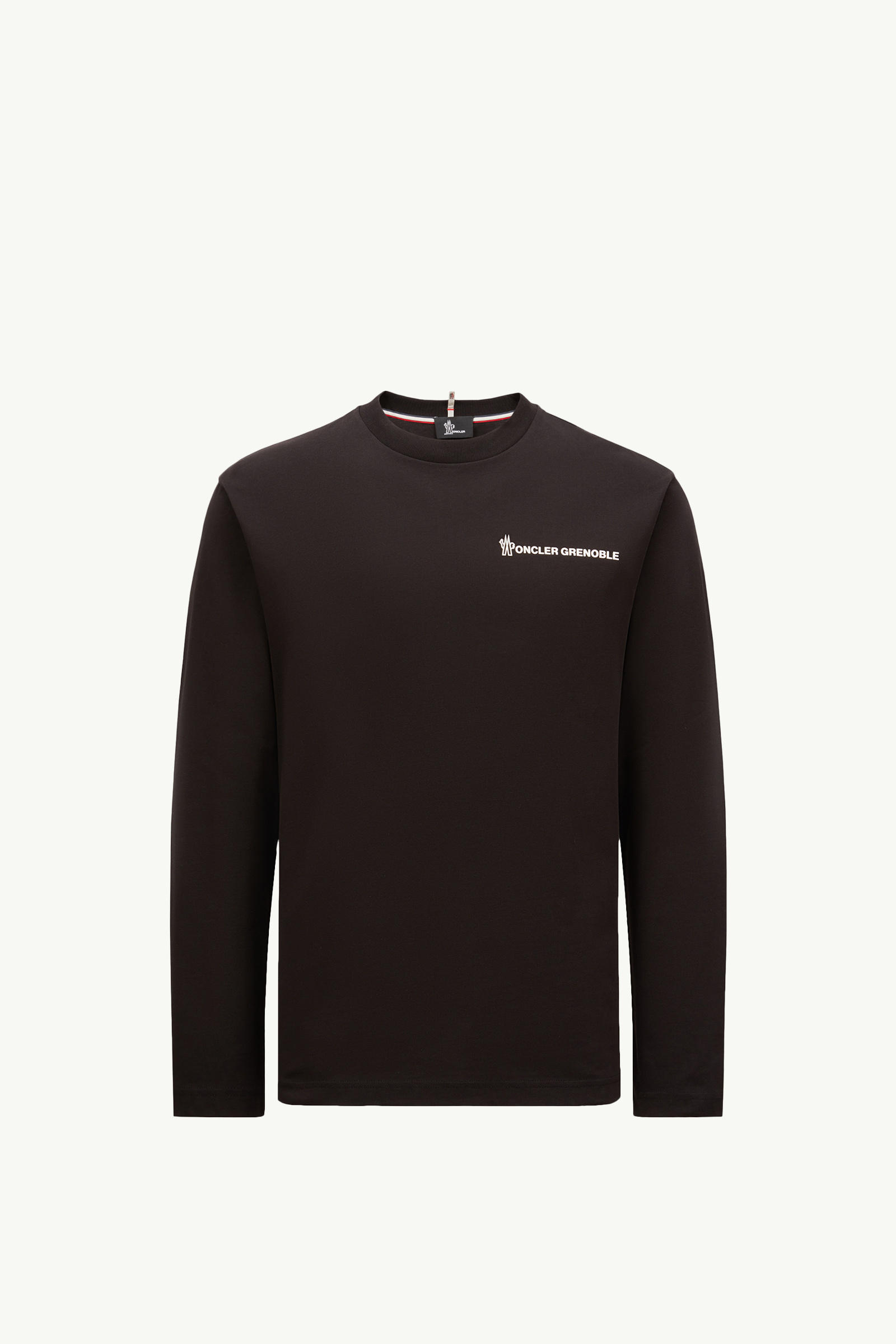 Logo Long Sleeve Cotton T-Shirt Men Black Moncler 2
