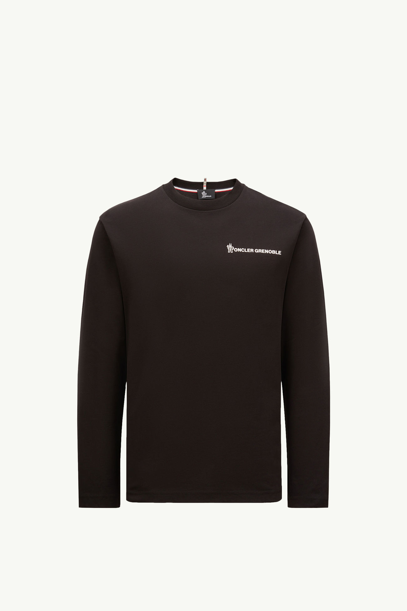 T-shirt a maniche lunghe logata in cotone Uomo Nero Moncler 2