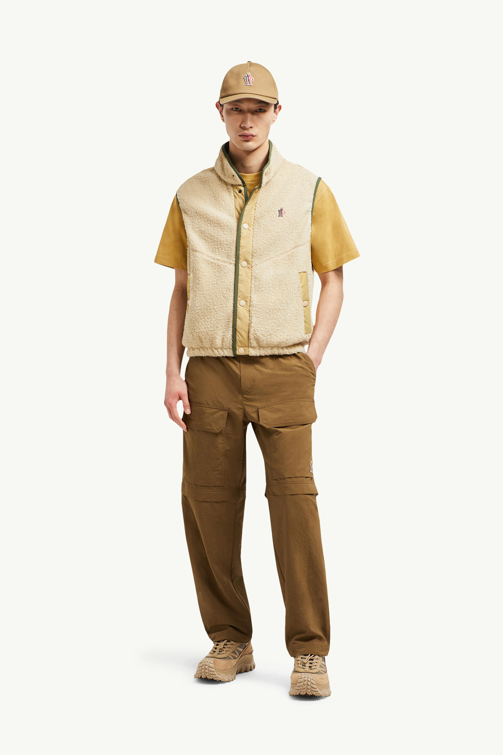 Teddy Padded Gilet Men Sand Beige Moncler 0